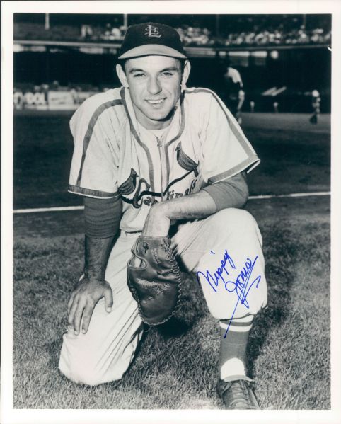 1951 depiction Nippy Jones St. Louis Cardinals Signed 8" x 10 Photo - JSA