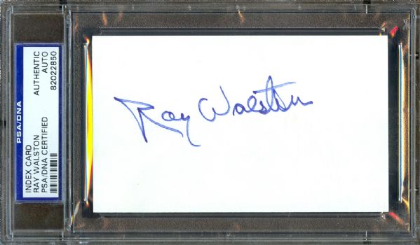Ray Walston Signed Index Card (PSA/DNA)
