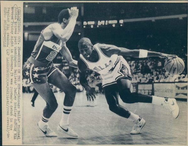 1984 Michael Jordan Chicago Bulls First Game "Chicago Sun-Times" Original Type 1 Laser Photo (Sun Times Hologram/MEARS Type 1 Photo LOA)