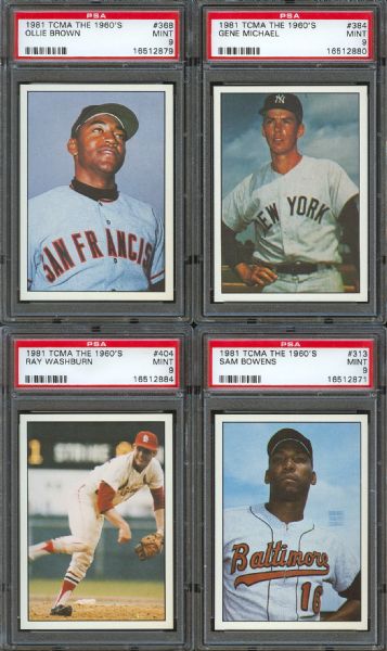 1981 TCMA The 1960s PSA Graded Mint 9 Collection (6)