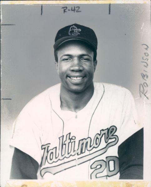 1966 Frank Robinson Baltimore Orioles "The Sporting News Collection Archives" Original Type 1 4"x5" Photo (Sporting News Collection Hologram/MEARS Type 1 Photo LOA)