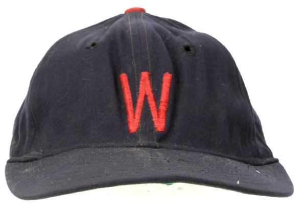 1960 Ray "Farmer" Moore Washington Senators Tim McAuliffe Game Worn Cap (1954-60 Style) (MEARS LOA)