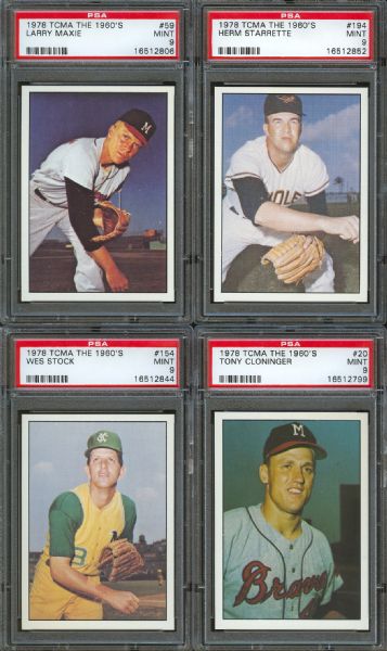 1978 TCMA The 1960s PSA Graded MINT 9 Collection (15)