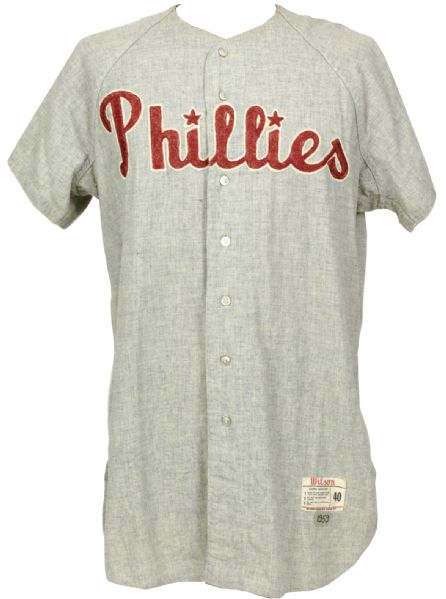 1959 Chico Fernandez Philadelphia Phillies Game Worn Road Jersey - Broke the Color Barrier in Philadelphia - (MEARS A9)