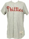 1959 Chico Fernandez Philadelphia Phillies Game Worn Road Jersey - Broke the Color Barrier in Philadelphia - (MEARS A9)