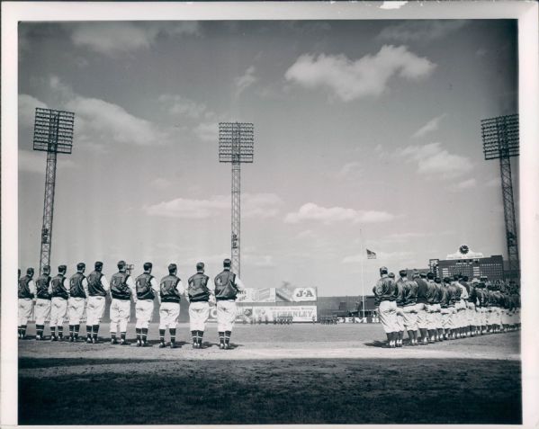 1946 Boston Braves Field Opening Lineups "The Sporting News Collection Archives" Original Type 1 7" x 9" Photo (Sporting News Collection Hologram/MEARS Type 1 Photo LOA) w/Acetate Negative