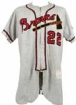 1954 Gene Conley Milwaukee Braves Game Worn Road Jersey (MEARS A10)