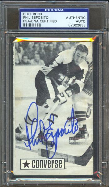 Bruins Phil Esposito Signed Official Street Hockey Rule Book (PSA/DNA)