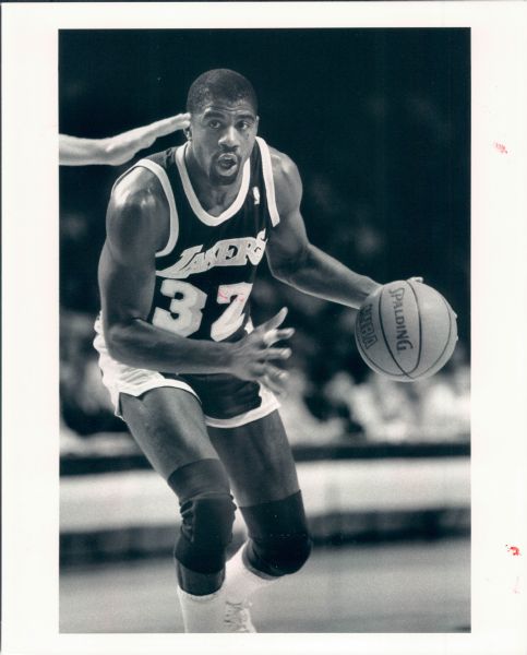 1988 Magic Johnson Los Angeles Lakers "The Sporting News Collection Archives" Original Type 1 8" x 10" Photo (Sporting News Collection Hologram/MEARS Type 1 Photo LOA)