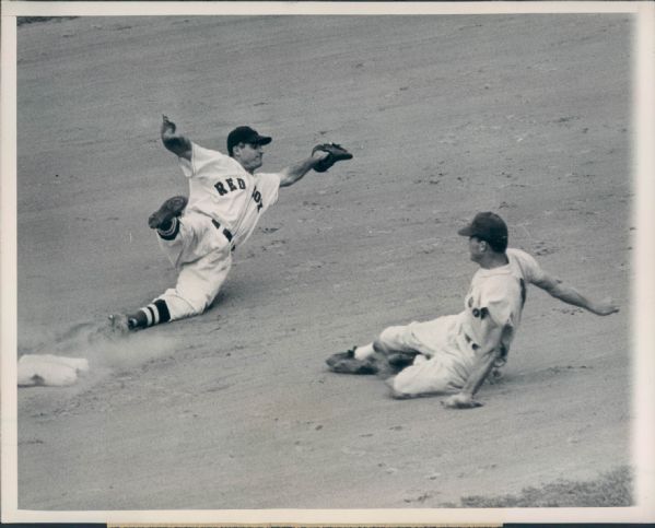 1948 Bobby Doerr Boston Red Sox "The Sporting News Collection Archives" Original Type 1 8"x10" Photos - Lot of 2 - (Sporting News Collection Hologram/MEARS Type 1 Photo LOA)