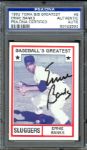 1982 TCMA Baseballs Greatest Cubs Ernie Banks Signed Card #8 (PSA/DNA)