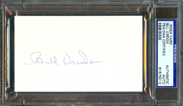 Bill Virdon Signed Index Card (PSA/DNA)