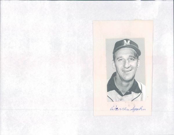 1953-65 Warren Spahn Milwaukee Braves "The Sporting News Collection Archives" Original Type 1 Production Art (Sporting News Collection Hologram/MEARS Type 1 Photo LOA)