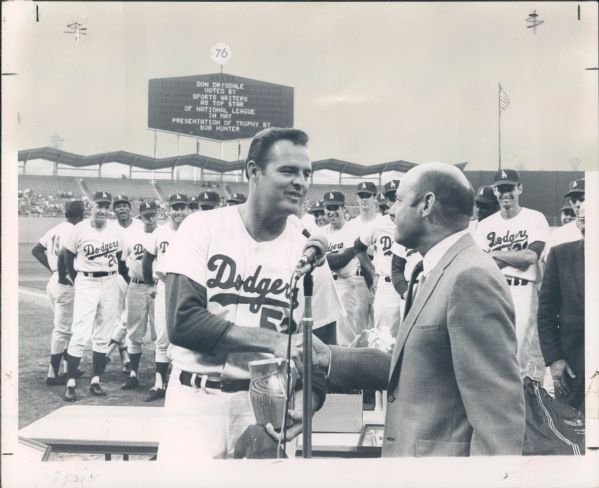 1968 Don Drysdale Los Angeles Dodgers "The Sporting News Collection Archives" Original Type 1 Photo - Lot of 3 (Sporting News Collection Hologram/MEARS Type 1 Photo LOA)