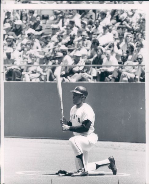 1970 (7/18/70) Willie Mays San Francisco Giants 3000th Hit "The Sporting News Collection Archives" Original Type 1 8"x10" Photos - Lot of 2 - (Sporting News Collection Hologram/MEARS Type 1 Photo LOA)