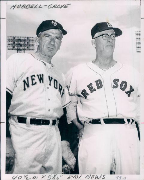 1955 Carl Hubbell & Lefty Grove Reunion Game "The Sporting News Collection Archives" Original Type 1 8" x 10" Photo (Sporting News Collection Hologram/MEARS Type 1 Photo LOA)
