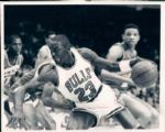 1986 Michael Jordan Chicago Bulls vs. Hawks "Chicago Sun-Times" Original Type 1 8" x 10" Photo (Sun Times Hologram/MEARS Type 1 Photo LOA)