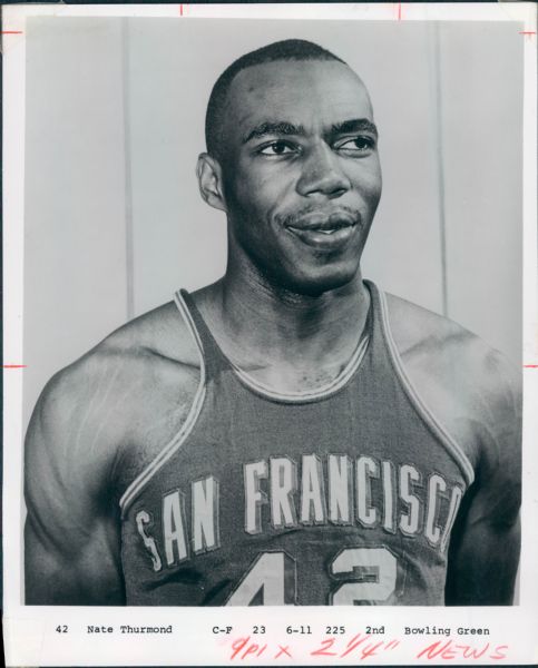 1966 Nate Thurmond San Francisco Warriors "The Sporting News Collection Archives" Original Type 1 8" x 10" Photo (Sporting News Collection Hologram/MEARS Type 1 Photo LOA)