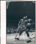 1969 circa Wilt Chamberlain Lakers vs. Bill Russell Celtics "TSN Collection Archives" Original Type 1 8" x 10" Photo (Sporting News Collection Hologram/MEARS Type 1 Photo LOA)