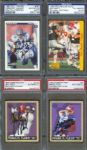 4 Signed Trading Cards Including A. Reed, J. Reed, N. Smith & Herschel Walker (PSA/DNA)
