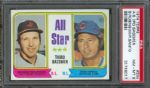 1974 Topps All-Star 3rd Basemen Orioles Brooks Robinson / Cubs Ron Santo #334 PSA NM-MT 8