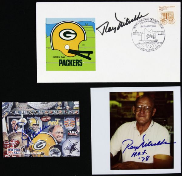 1988-98 Ray Nitschke Green Bay Packers Signed Photo Cachet & Card - JSA