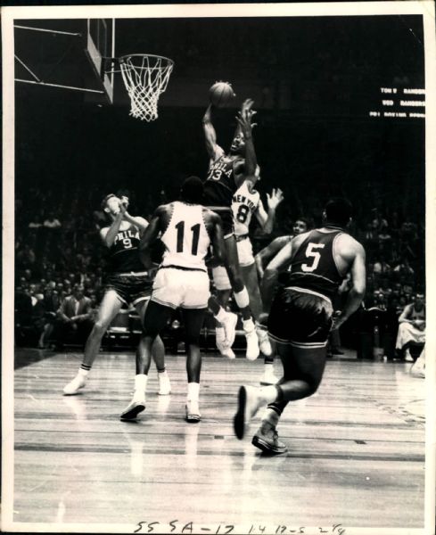 1960 Wilt Chamberlain Philadelphia Warriors Type 1 8" x 10" Photo SPORT Magazine Collection Hologram (MEARS Type 1 Photo LOA)