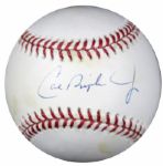 1991 circa Cal Ripken Jr. Baltimore Orioles Signed Baseball, Baseball Card and Magazine - JSA