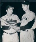 Ted Williams and Lou Boudreau Red Sox Indians  "The Sporting News Collection Archives" Original Type 1 Photo (Sporting News Collection Hologram/MEARS Type 1 Photo LOA)