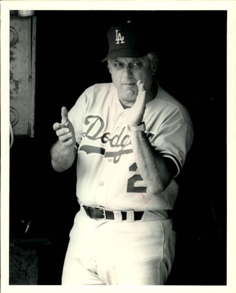 1975-79 Tom Lasorda Los Angeles Dodgers "The Sporting News Collection Archives" Original Type 1 8" x 10" Photos (The Sporting News Collection Hologram/MEARS Original Type 1 Photo LOA) - Lot of 2