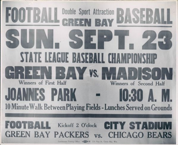 1934 Green Bay Packers vs. Chicago Bears Promotional Photo - The Stiller Company