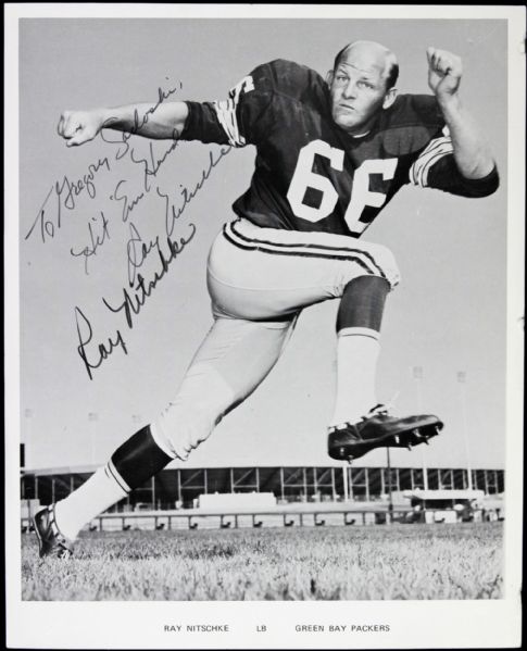1960s - 70s Ray Nitschke Green Bay Packers Vintage Signed Photo - JSA