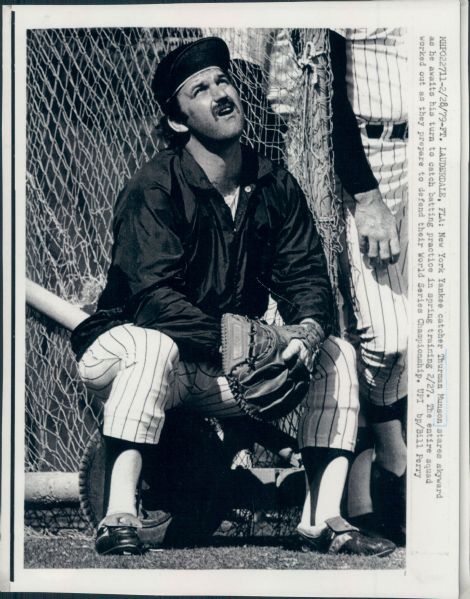 1979 Contemplative Final Season Thurman Munson New York Yankees "The Sporting News Collection Archives" Original Type 1 8" x 10" Photo (Sporting News Collection Hologram/MEARS Type 1 Photo LOA)