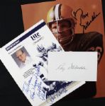 1990s Ray Nitschke Green Bay Packers Signed Photo & Index Card - Lot of 3 JSA