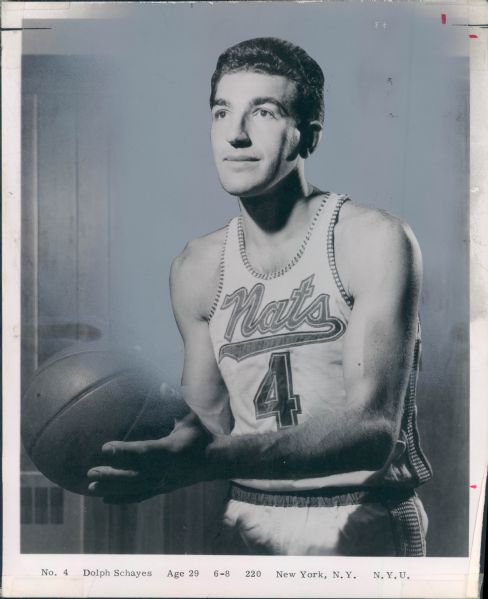 1957 Dolph Schayes Syracuse Nationals "The Sporting News Collection Archives" Original Type 1 8" x 10" Photo (The Sporting News Collection Hologram/MEARS Original Type 1 Photo LOA)