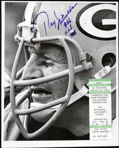 1994 Ray Nitschke Green Bay Packers Signed 8" x 10" Photo - JSA