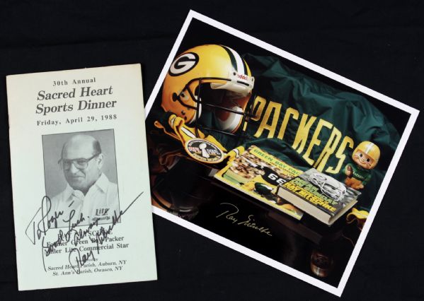 1988-98 Ray Nitschke Green Bay Packers Signed Photo & Dinner Banquet - JSA