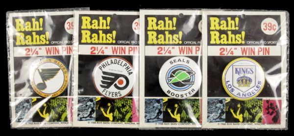 1968 NHL Hockey Pin - Lot of 4 w/ L.A. Kings Seals Philadelphia Flyers & St. Louis Blues