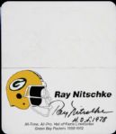 1990s Ray Nitschke Green Bay Packers Signed Photo & Business Card (Signed Twice) 3 Autographs - JSA