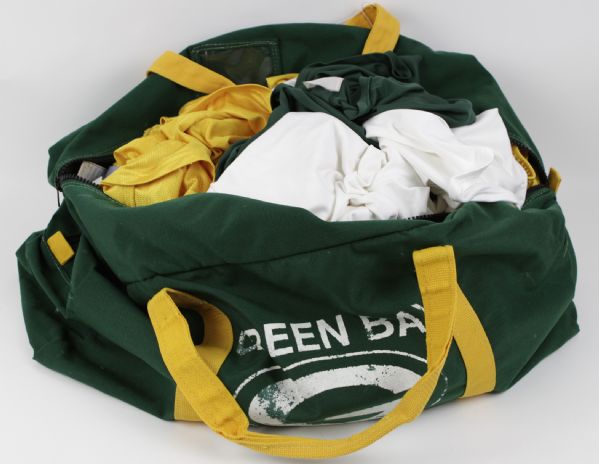 2000s Green Bay Packers Collection of Team-Issued Apparel - Game Used Equipment Bag Dri-Fit Shirts & Shorts