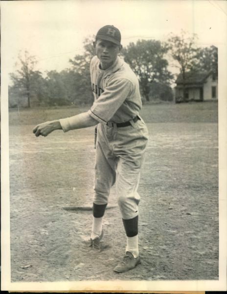 1937 Preacher Roe Harding College  (Brooklyn Dodgers ) "The Sporting News Collection Archives" Original Type 1 7" x 9" Photo (Sporting News Collection Hologram/MEARS Type 1 Photo LOA)