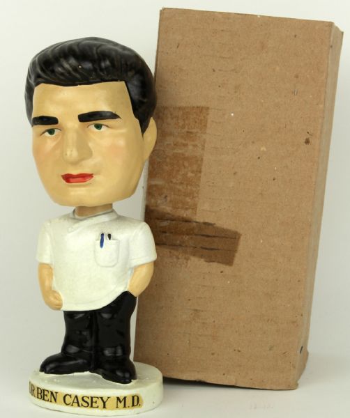 1960s Dr. Ben Casey M.D. Bobbing Head Nodder In Original Box With Rare Facsimile Signature on Reverse