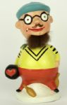 1960s Bowling Figure Bobbling Head Nodder Bank In Original Picture Box - Beatnik Bank 