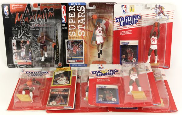 1988-99 Michael Jordan Starting Lineup Figure - Lot of 7 With 4 Rookie Figures 