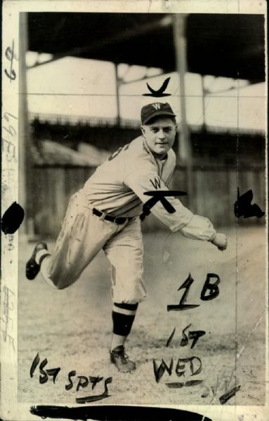 1933 Ed Linke Washington Senators "The Sporting News Collection Archives" Original Type 1 4.5" x 7" Photo (Sporting News Collection Hologram/MEARS Type 1 Photo LOA)