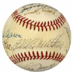 1970-86 Milwaukee Braves Multi Signed ONL (Feeney) Baseball w 12 Sigs. Incl. Hank Aaron Eddie Mathews - JSA