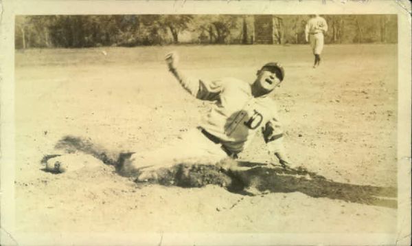 Ty Cobb Slide Detroit Tigers Rex Teeslink Original Type 1 2.75" x 4.5" Personal Photo (LOA MEARS/Rex Teeslink)
