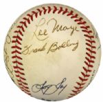 1970-86 Milwaukee Braves Multi Signed ONL (Feeney) Baseball w 12 Sigs. Incl. Hank Aaron Eddie Mathews - JSA