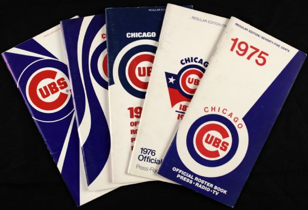1975-79 Chicago Cubs Media Guide - Lot of 5
