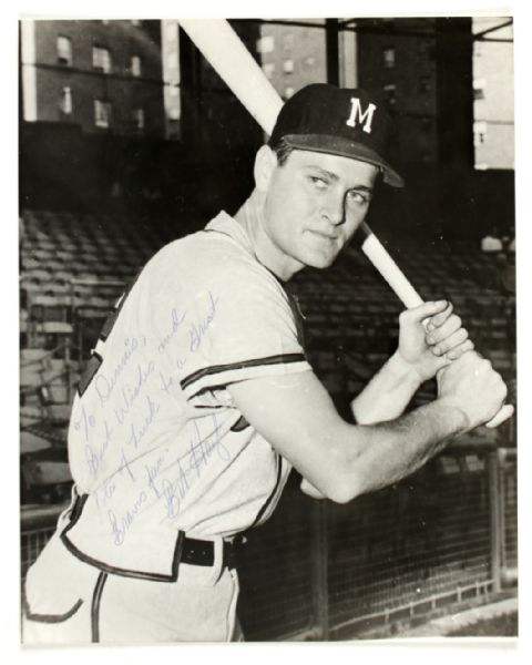 1957 Bob Hazle Milwaukee Braves vintage signed 8x10 Photo - JSA - Playing Days Signature